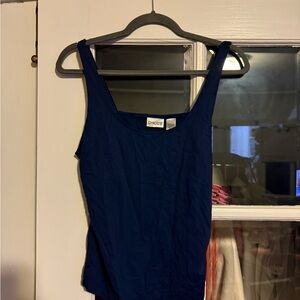 Chico's Blue Fitted Sleeveless Tank Top